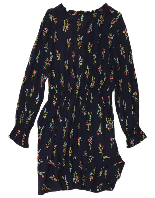 Abito a trapezio a maniche lunghe da donna Marks & Spencer UK 10 piccolo blu navy