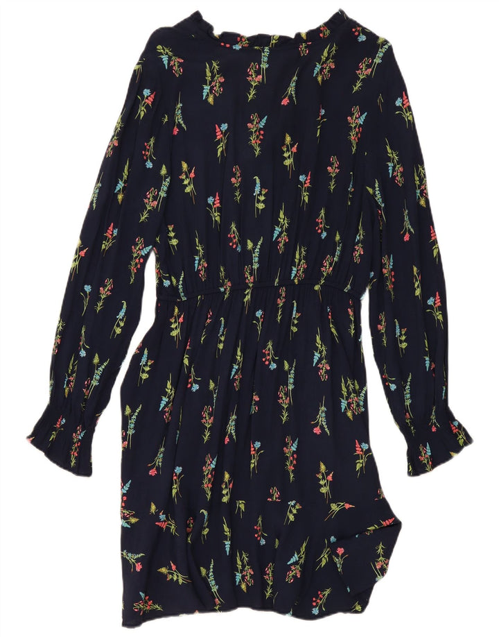 Abito a trapezio a maniche lunghe da donna Marks & Spencer UK 10 piccolo blu navy