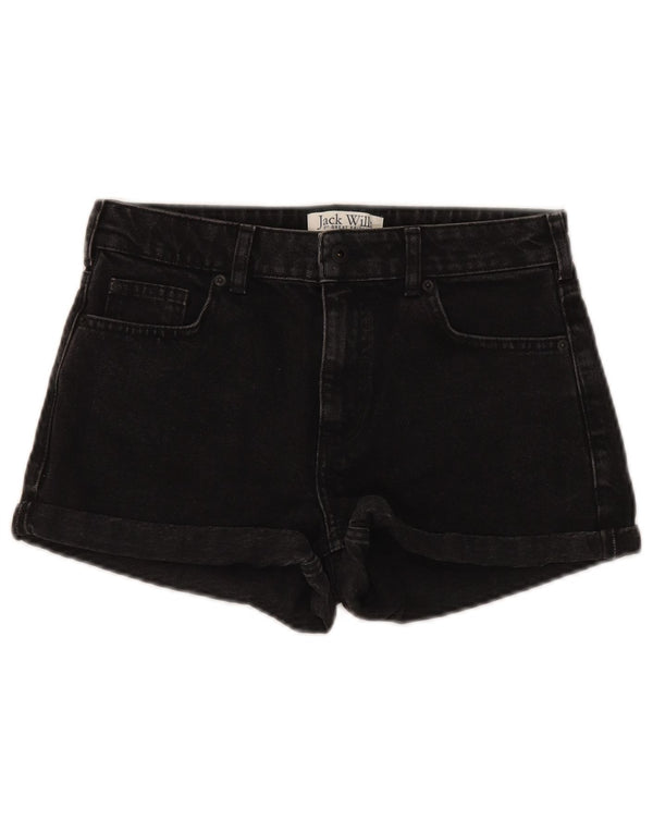 Pantaloncini di jeans da donna Jack Wills UK 8 piccoli W28 cotone nero
