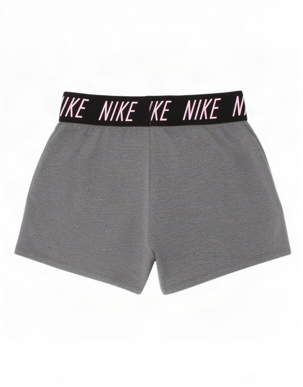Nike Girls Dri Fit Graphic Standard Sport Shorts 10-11 Years Medium Grey