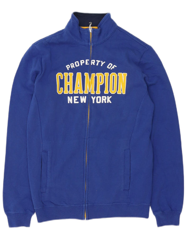 Giacca da tuta grafica Champion da ragazzo 13-14 anni XL in cotone blu