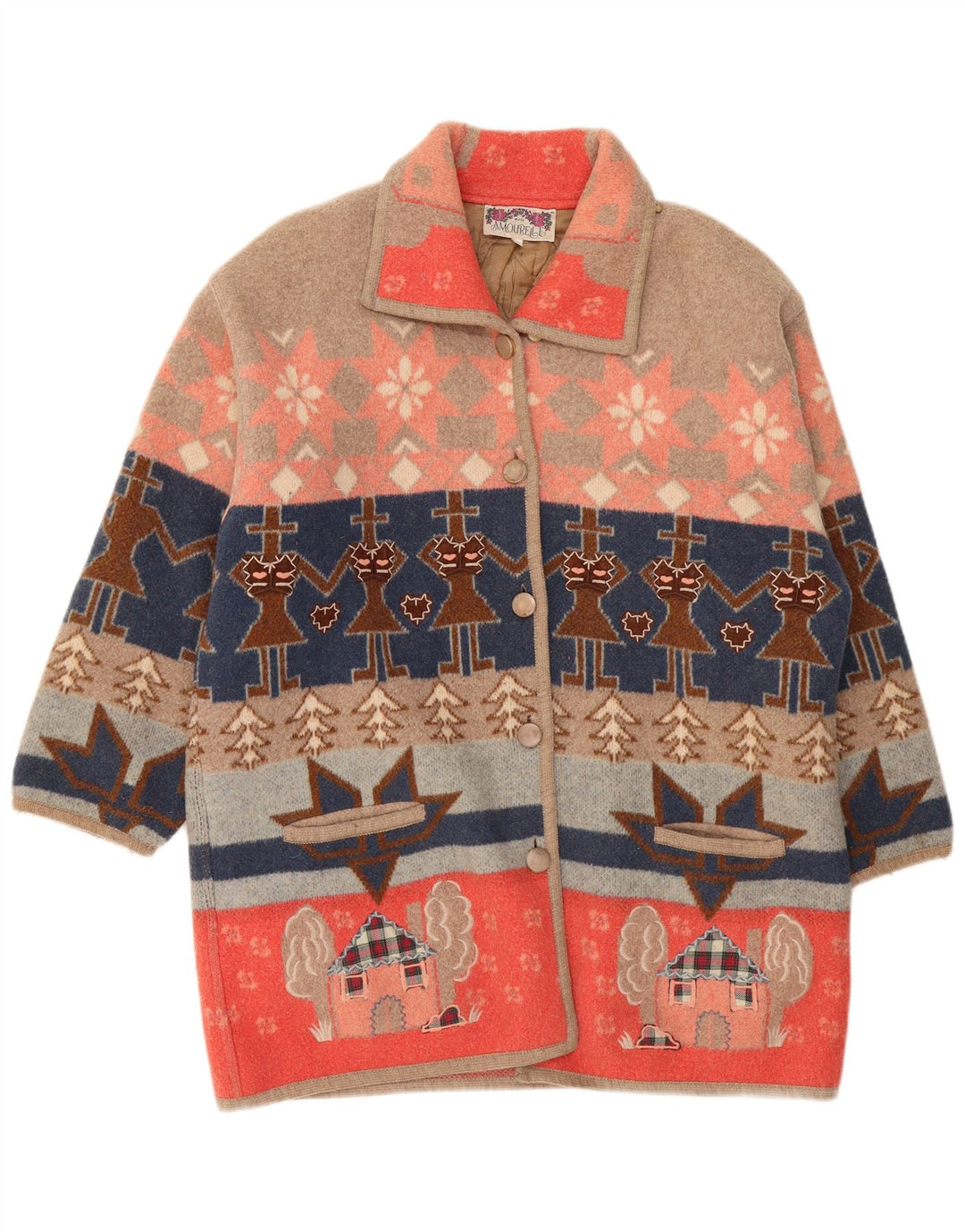 Soprabito da donna Amourelle UK 14 Novità Fair Isle multicolore medio