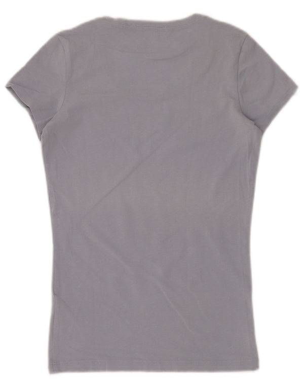 Guess Womens Graphic T-Shirt Top UK 6 XS Blue Cotton