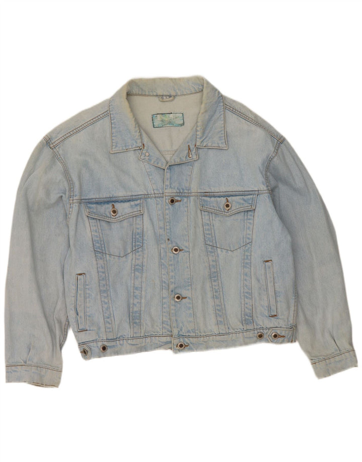 C&A Giacca di Jeans Oversize Crop da Donna UK 16 Large Blu Cotone
