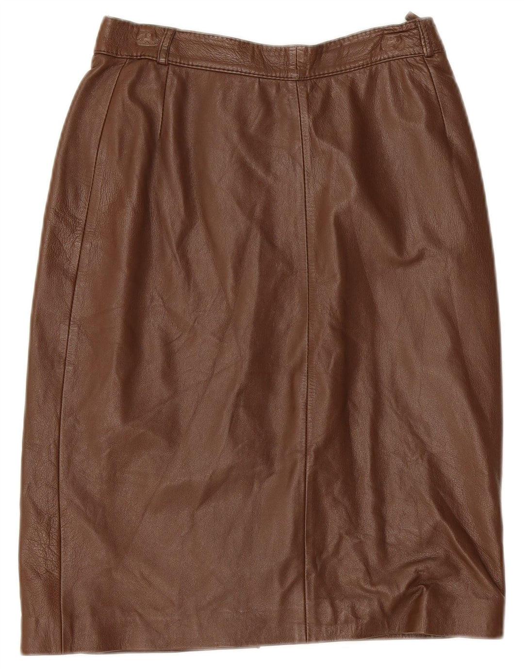 Gonna in pelle vintage da donna W26 piccola in pelle marrone