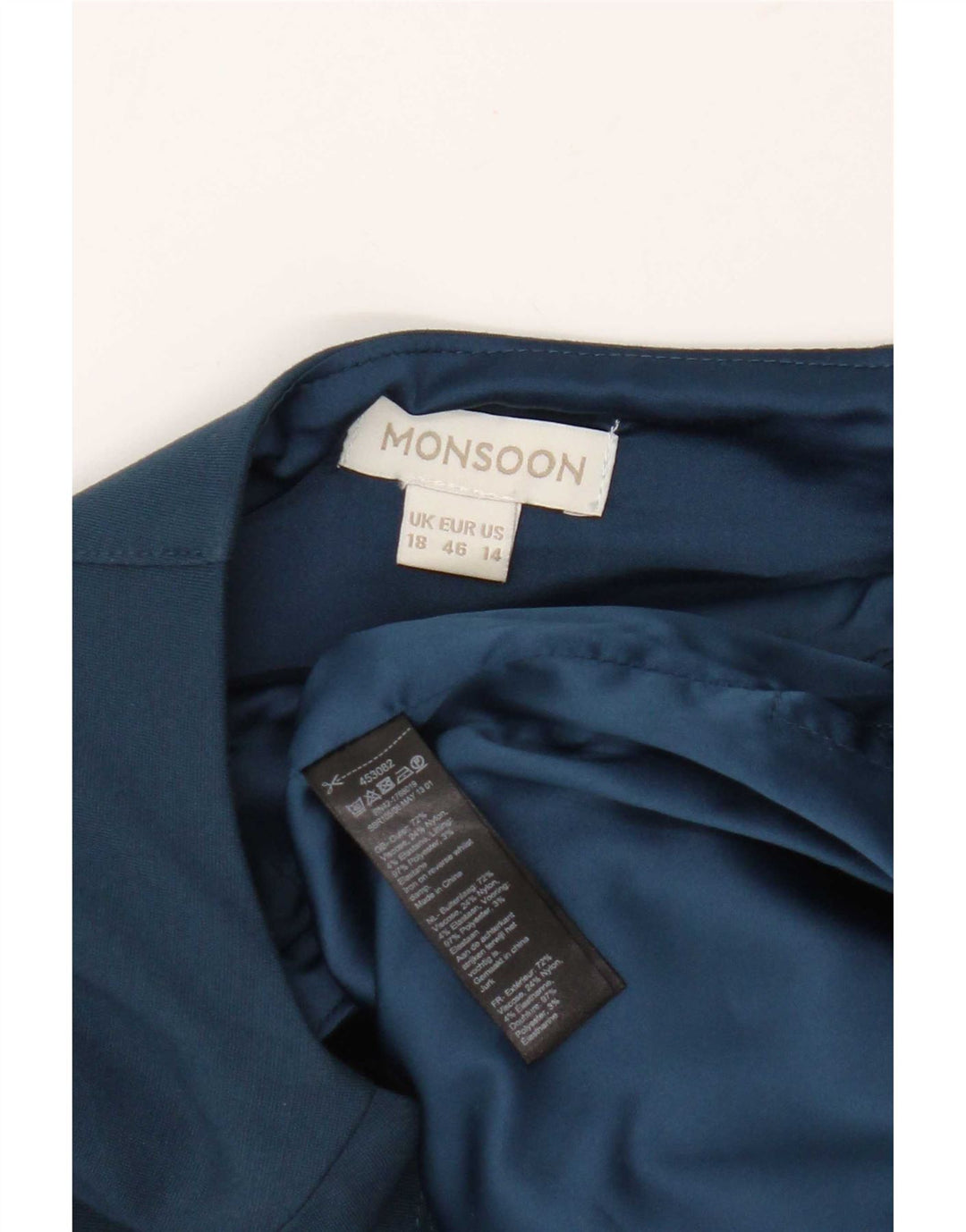 Abito tubino da donna Monsoon UK 18 XL viscosa blu