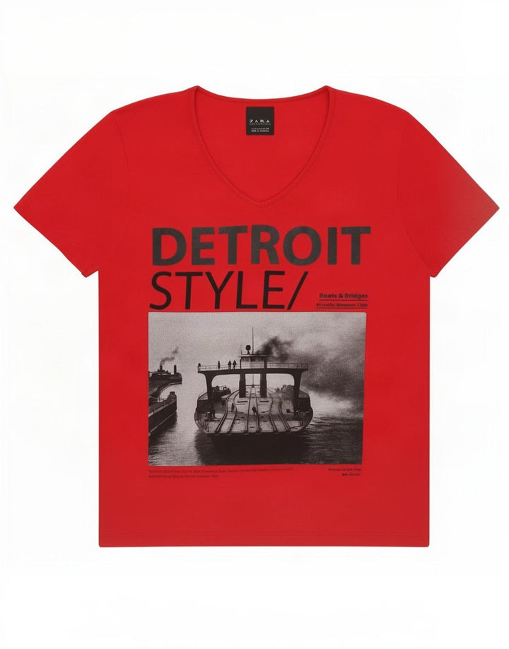 T-shirt grafica da uomo Zara Top rossa media