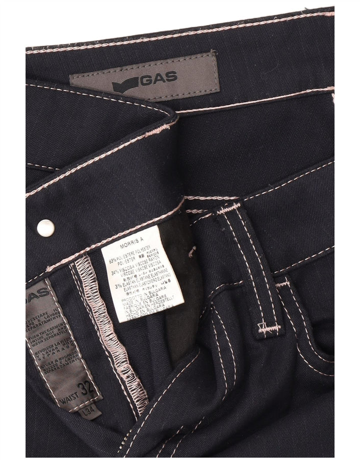 Pantaloni casual dritti da donna GAS W32 L26 poliestere blu navy