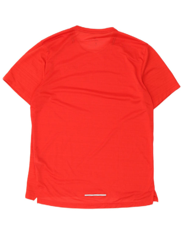 T-shirt Nike da uomo Dri Fit, top in poliestere gessato rosso medio