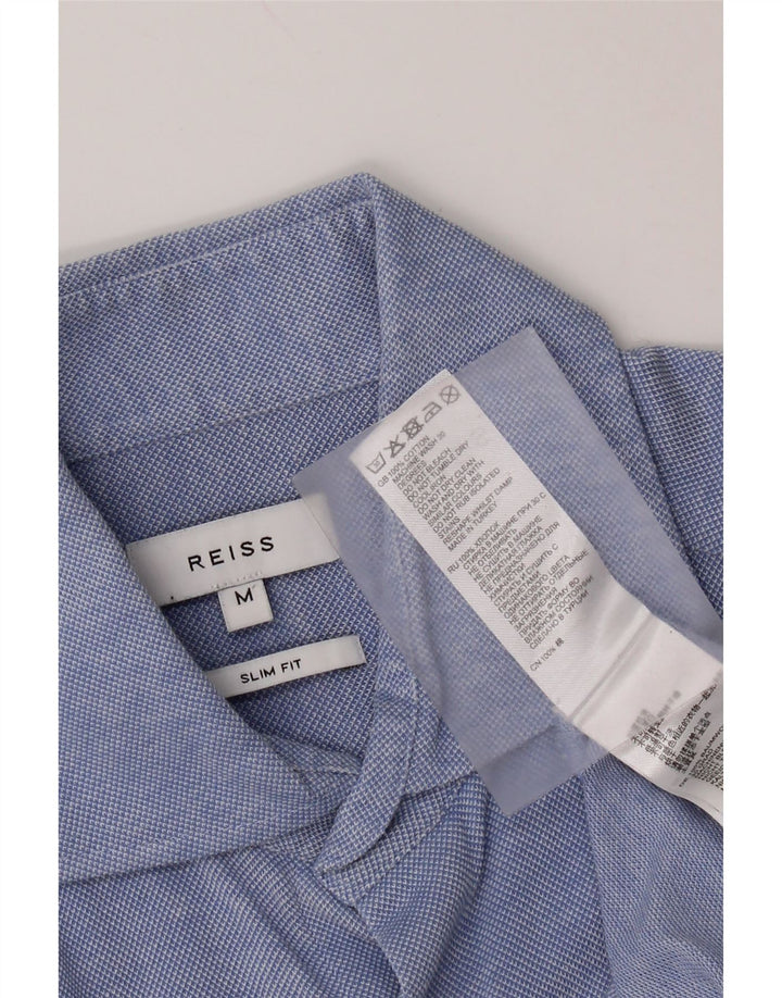 Camicia Reiss Slim Fit da uomo in cotone blu medio