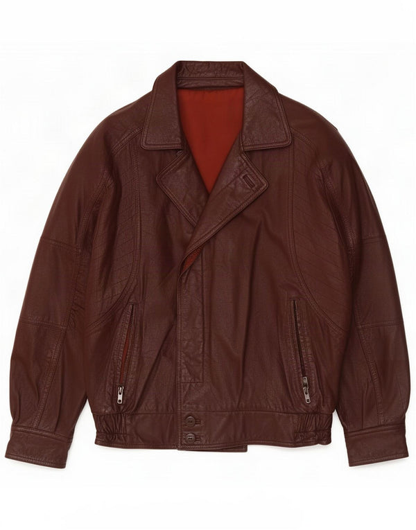 Giacca in pelle da uomo vintage UK 40 Large Marrone