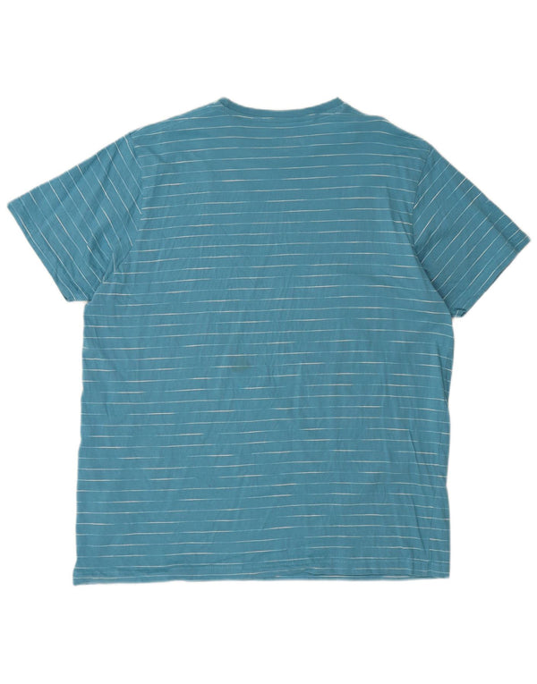 WEIRD FISH Mens T-Shirt Top XL Blue Striped Cotton