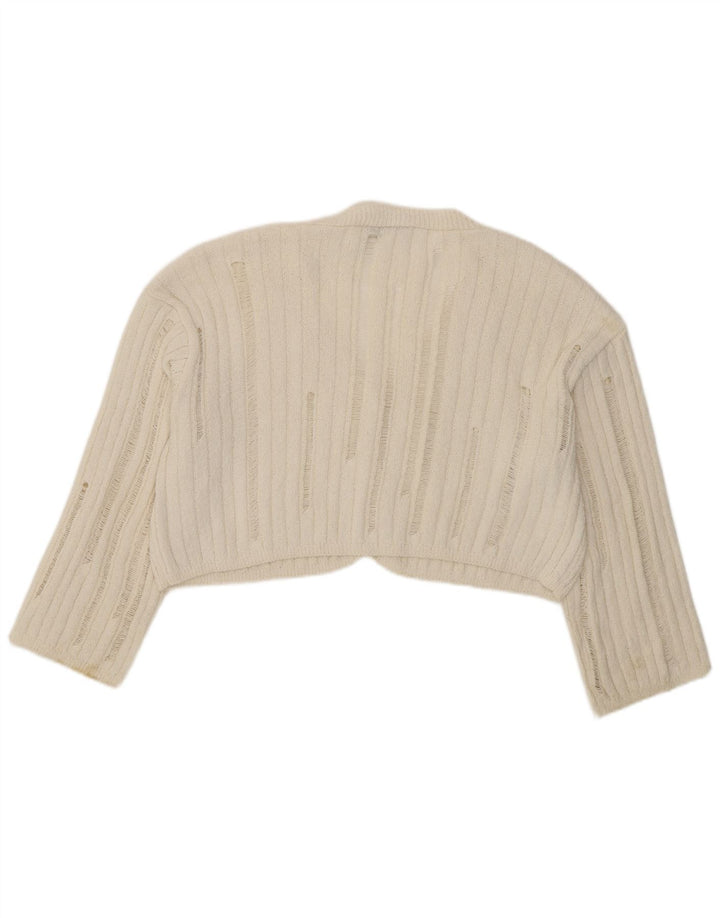 Maglione Bolero oversize da donna Zara UK 10 piccolo bianco sporco