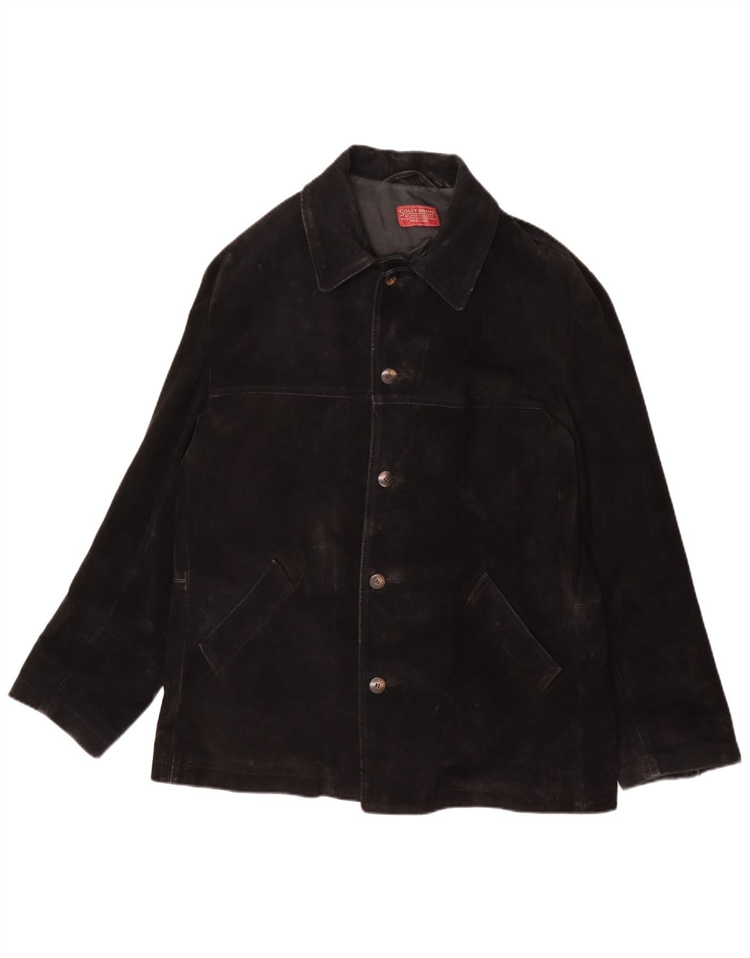 Giacca in pelle scamosciata da uomo Sisley UK 38 pelle nera media
