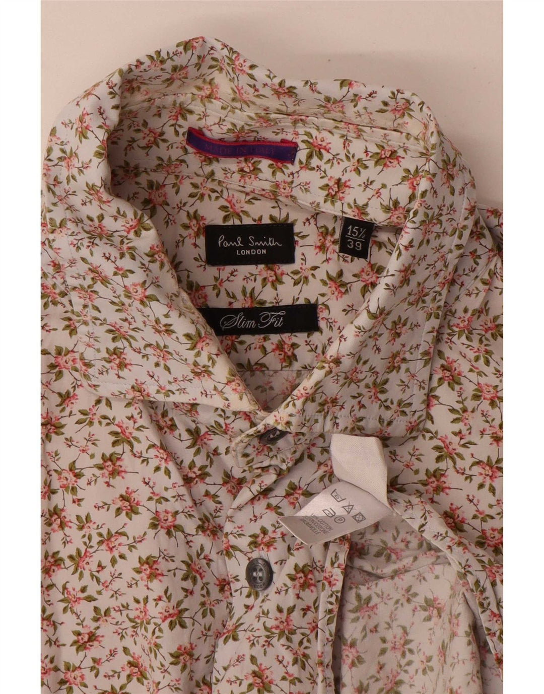 Camicia slim fit da uomo Paul Smith taglia 39 15 1/2 media floreale multicolore