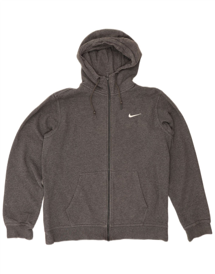 Maglione con cappuccio e zip da uomo NIKE grigio medio