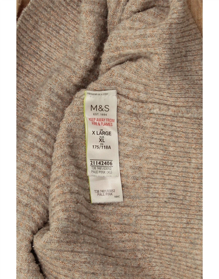Maglione maglione a collo alto da donna Marks & Spencer UK 18 XL Beige