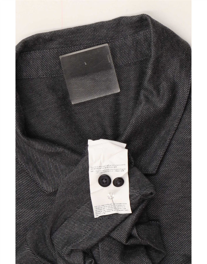 Camicia slim fit da uomo Hugo Boss grande in cotone grigio