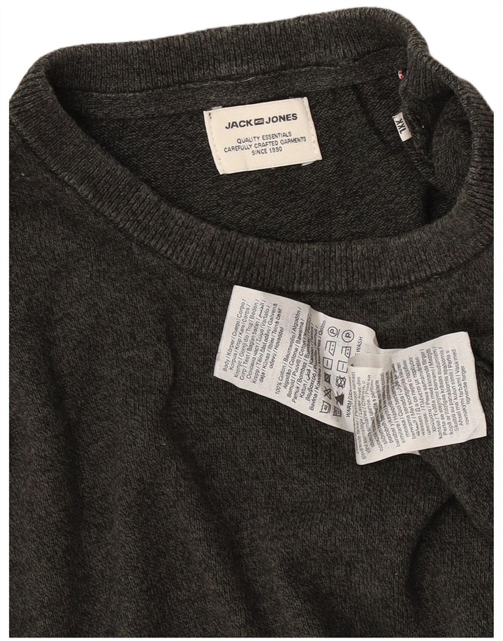 Maglione maglione girocollo da uomo Jack & Jones 2XL cotone grigio