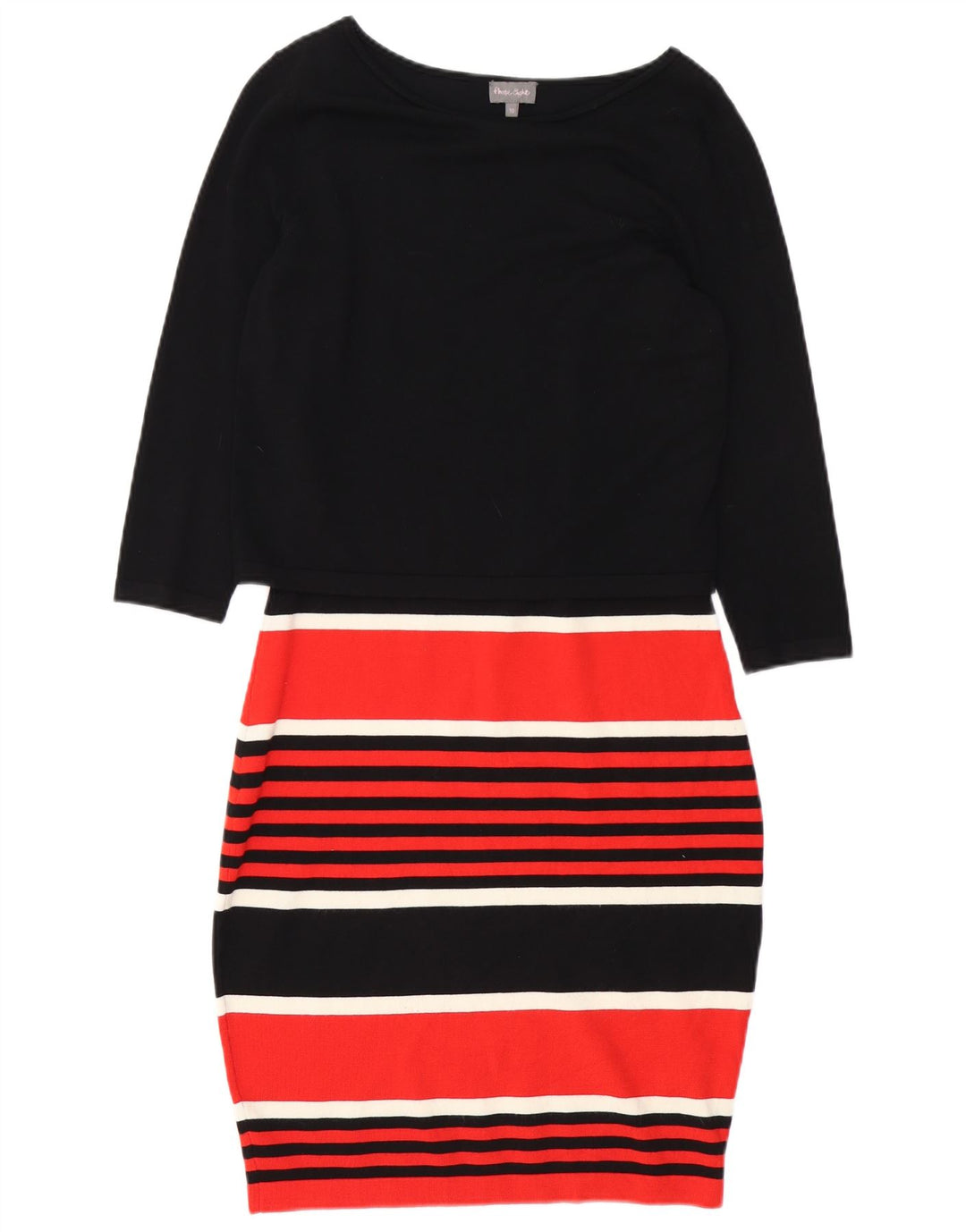 PHASE EIGHT Abito maglione da donna con maniche a 3/4 UK 10 Piccolo a righe nere