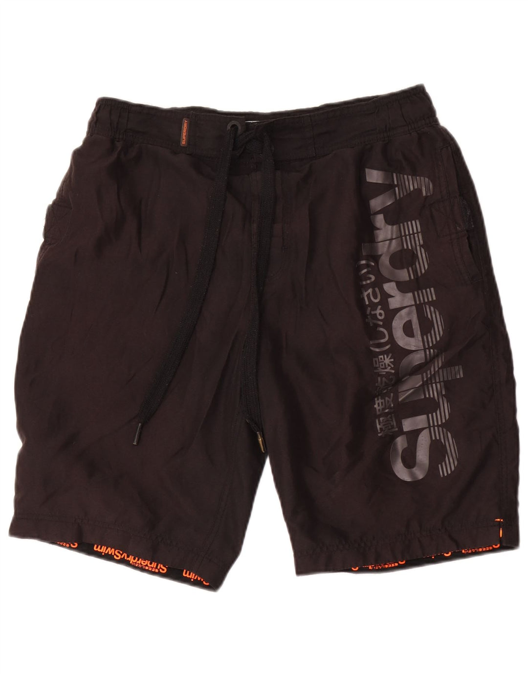 Pantaloncini da bagno grafici da uomo Superdry poliestere nero medio