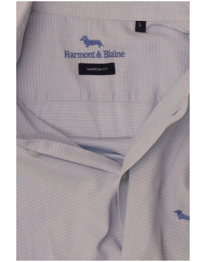 Camicia da uomo Harmont & Blaine vestibilità stretta grande a quadretti blu