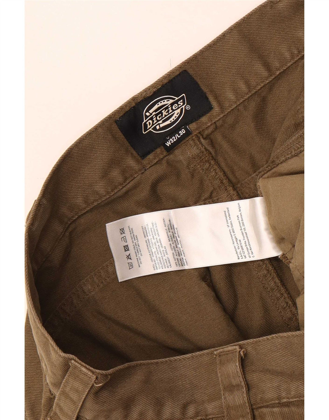 Pantaloni cargo dritti da uomo Dickies W32 L30 cotone kaki