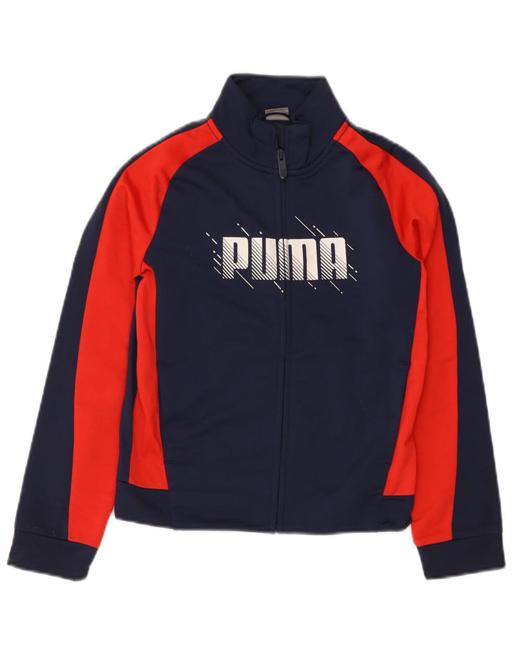 Giacca da tuta grafica da ragazzo Puma 9-10 anni Blu navy Colourblock