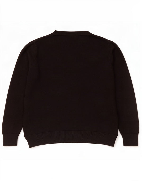 Marks & Spencer Womens Boat Neck Jumper Sweater UK 14 Large Black Acrylic
