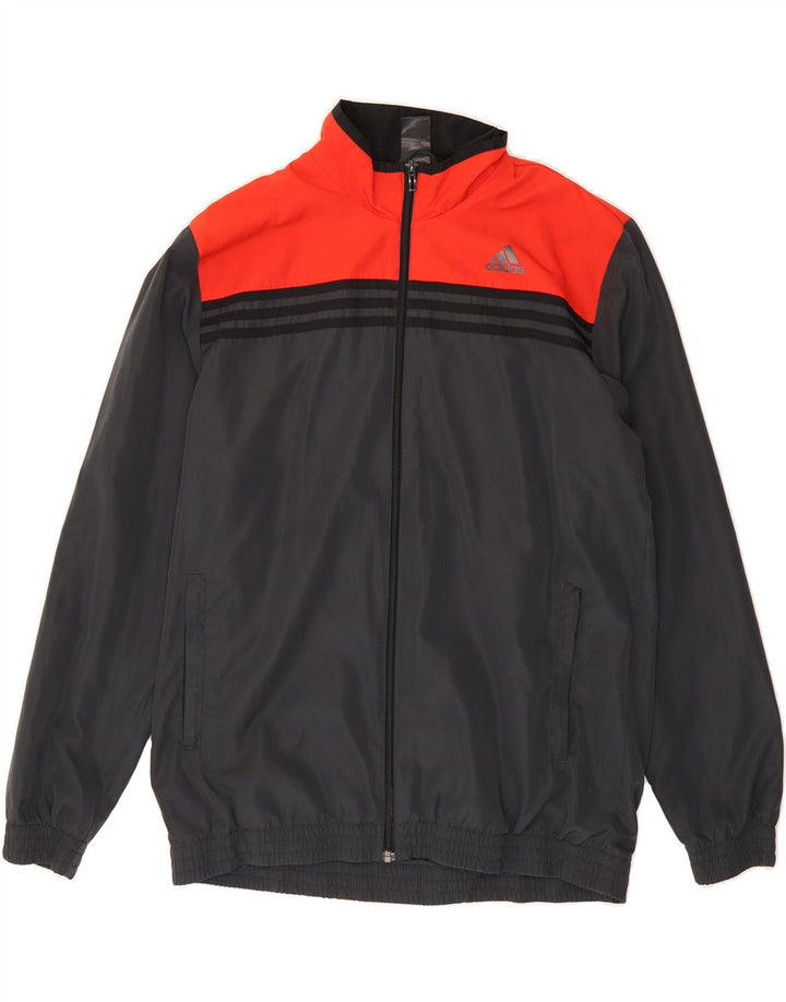 ADIDAS Mens Tracksuit Top Jacket UK 44/46 Large Grey Colourblock Polyester Vintage Adidas and Second-Hand Adidas from Messina Hembry 