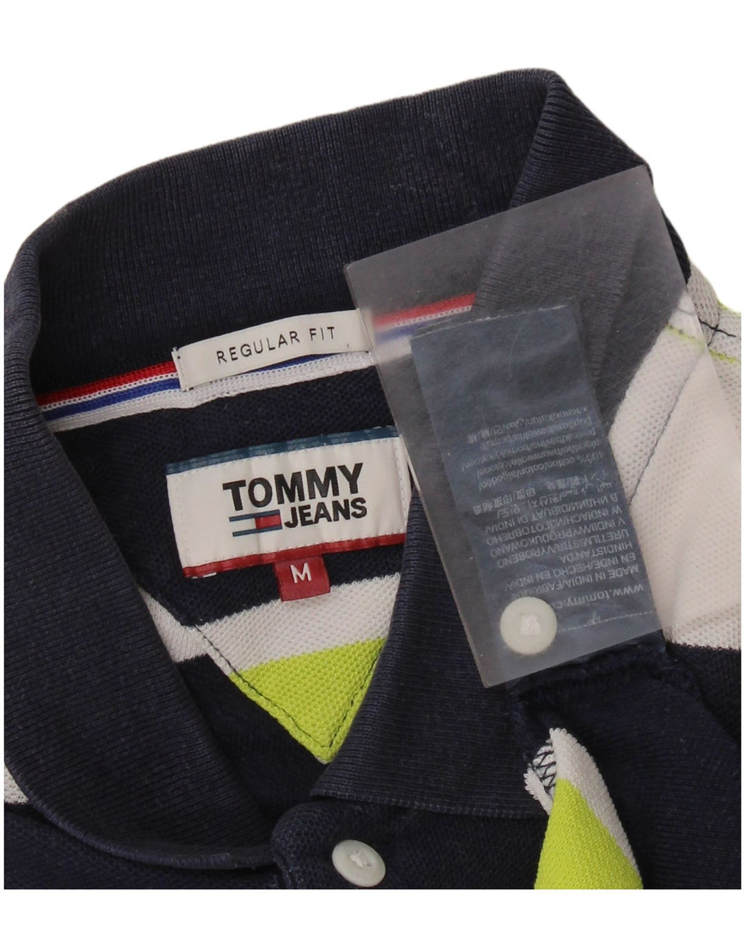 TOMMY HILFIGER Polo da rugby grafica da uomo a righe medie blu navy