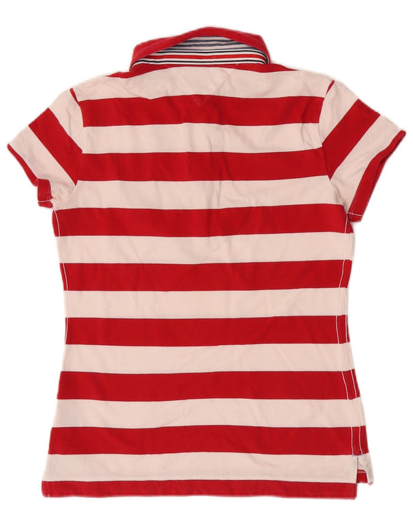 Polo da rugby grafica da donna Tommy Hilfiger UK 12 a righe rosse medie