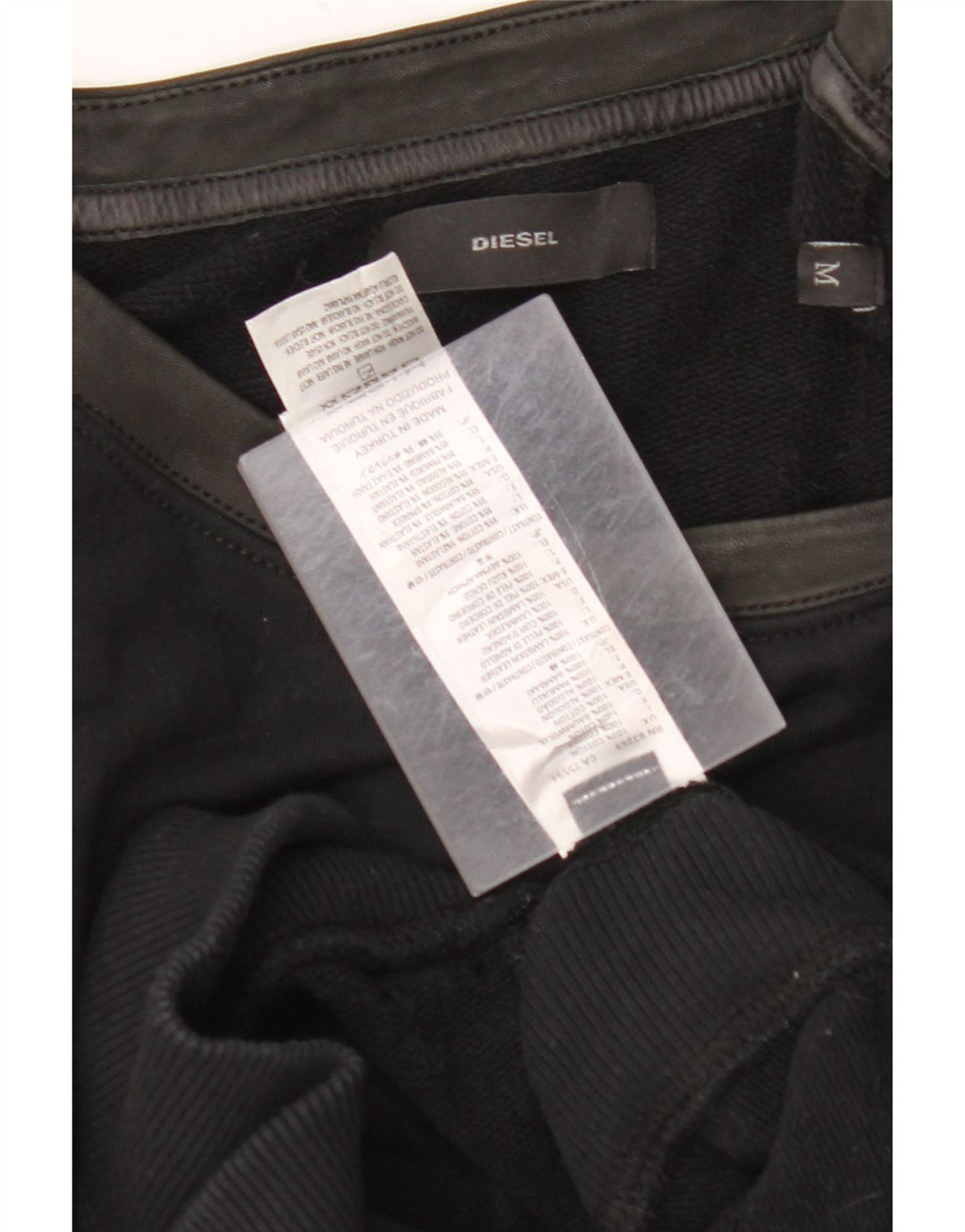 DIESEL Womens Jumper Dress UK 12 Medium Black Colourblock Cotton