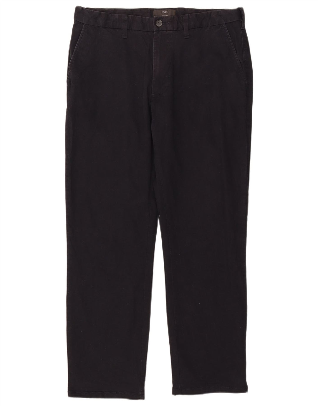 Pantaloni chino regolari da uomo Marks & Spencer W34 L29 cotone nero