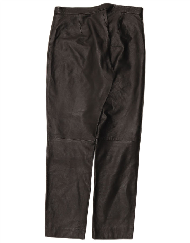 Pantaloni Dritti In Pelle Donna Conbipel IT 48 XL W30 L29 Pelle Nera