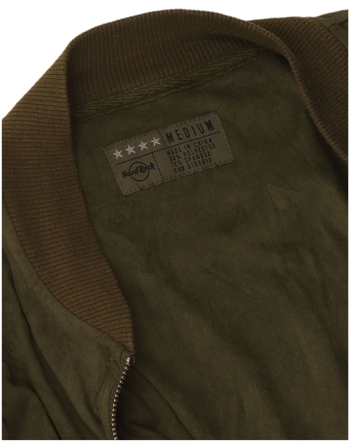 Giubbotto bomber corto da donna Dubai Hard Rock Cafe UK 14 Poliestere verde medio