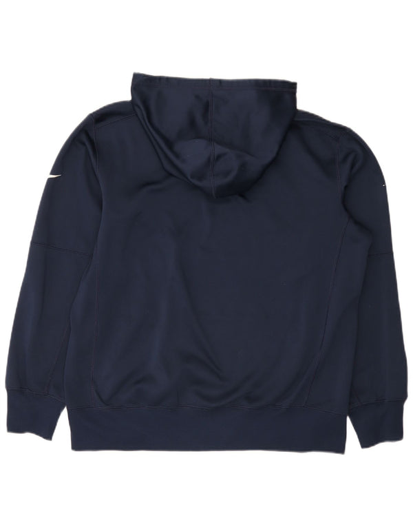 Felpa con cappuccio grafica Nike New England Patriots da uomo, media, blu navy