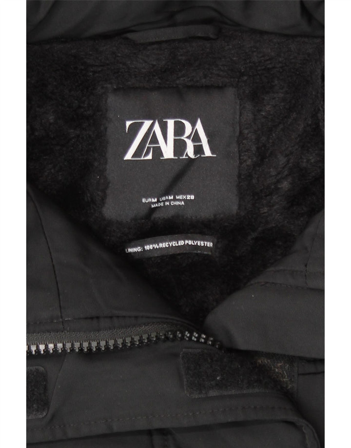 Giacca imbottita oversize in sherpa da donna Zara UK 14 poliestere nero medio