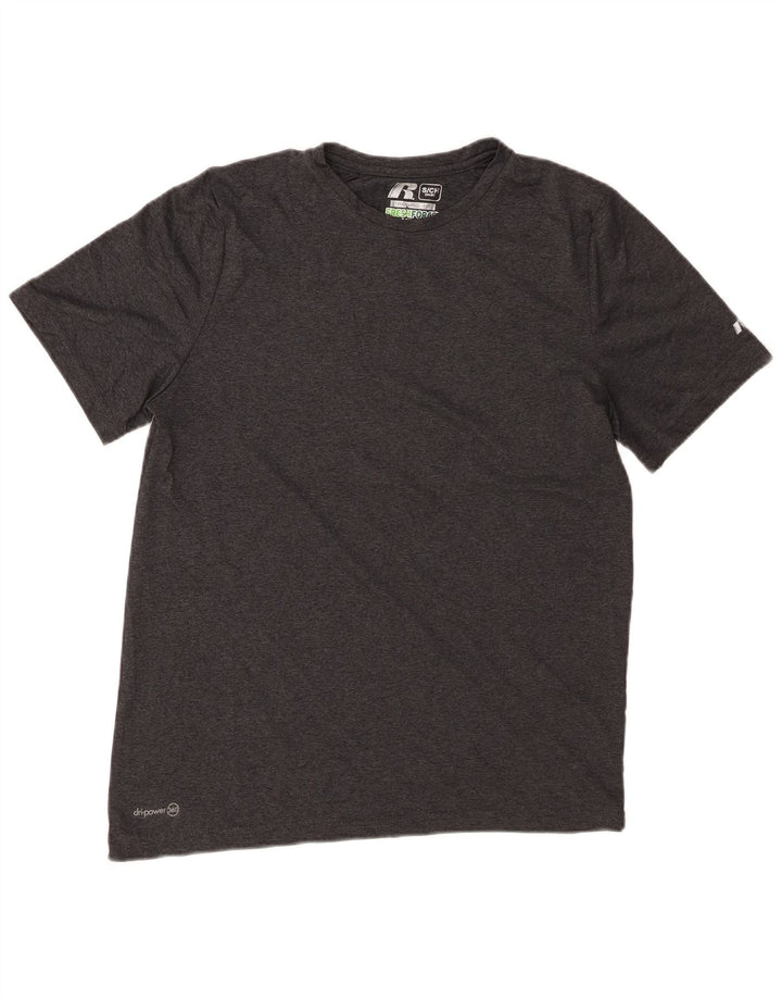 RUSSELL ATHLETIC T-shirt da uomo Dri-Power Top in poliestere chiazzato grigio piccolo