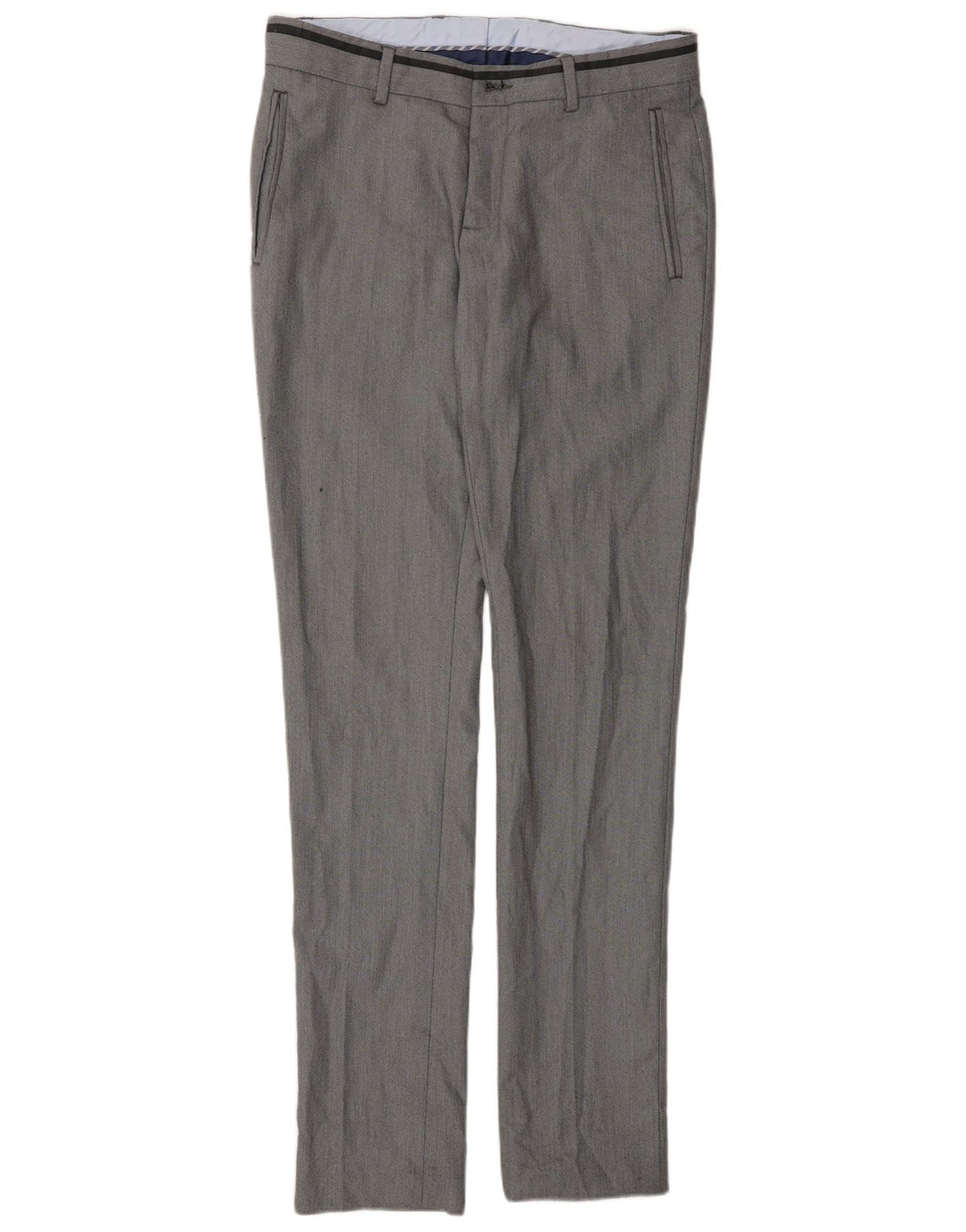 Pantaloni chino slim da uomo Zara EU 38 Medium W30 L33 Poliestere grigio