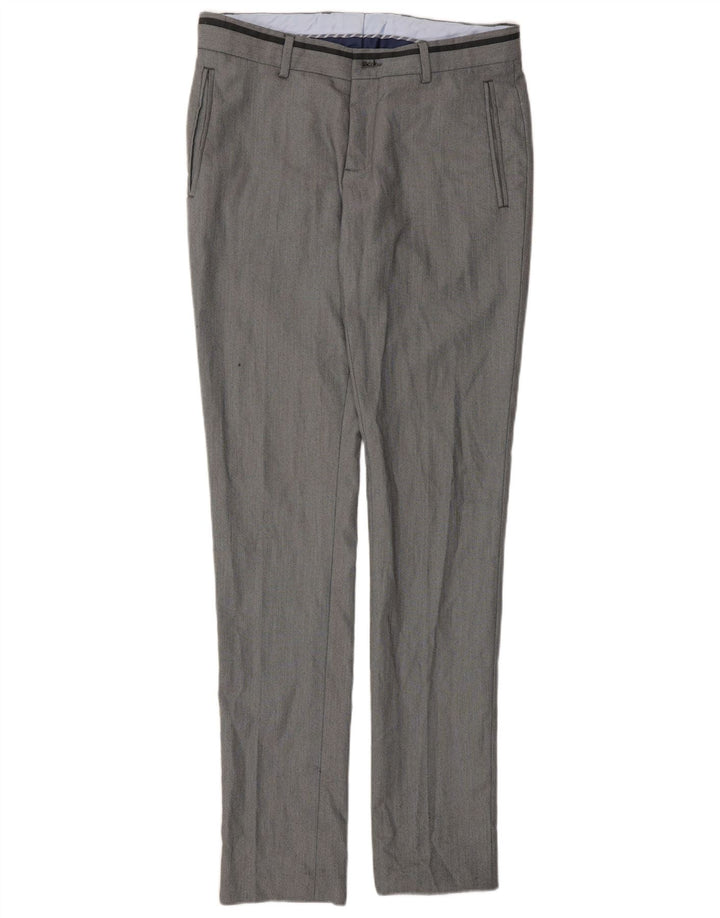 Pantaloni chino slim da uomo Zara EU 38 Medium W30 L33 Poliestere grigio