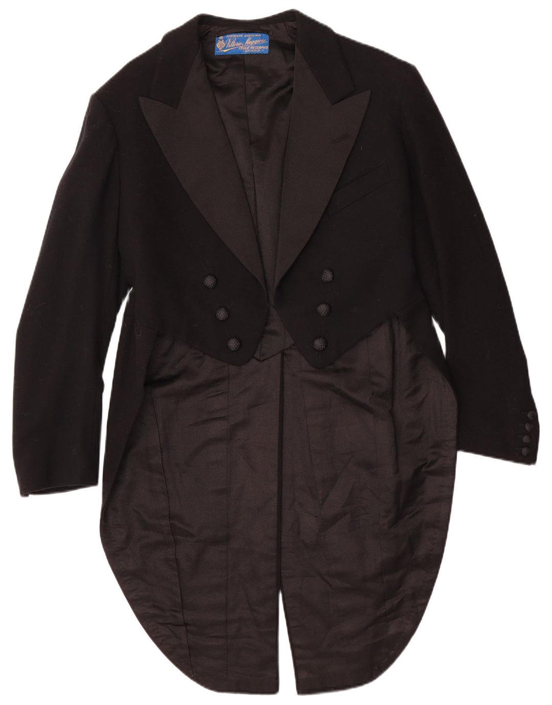 Giacca blazer frac da uomo vintage UK 36 piccola nera