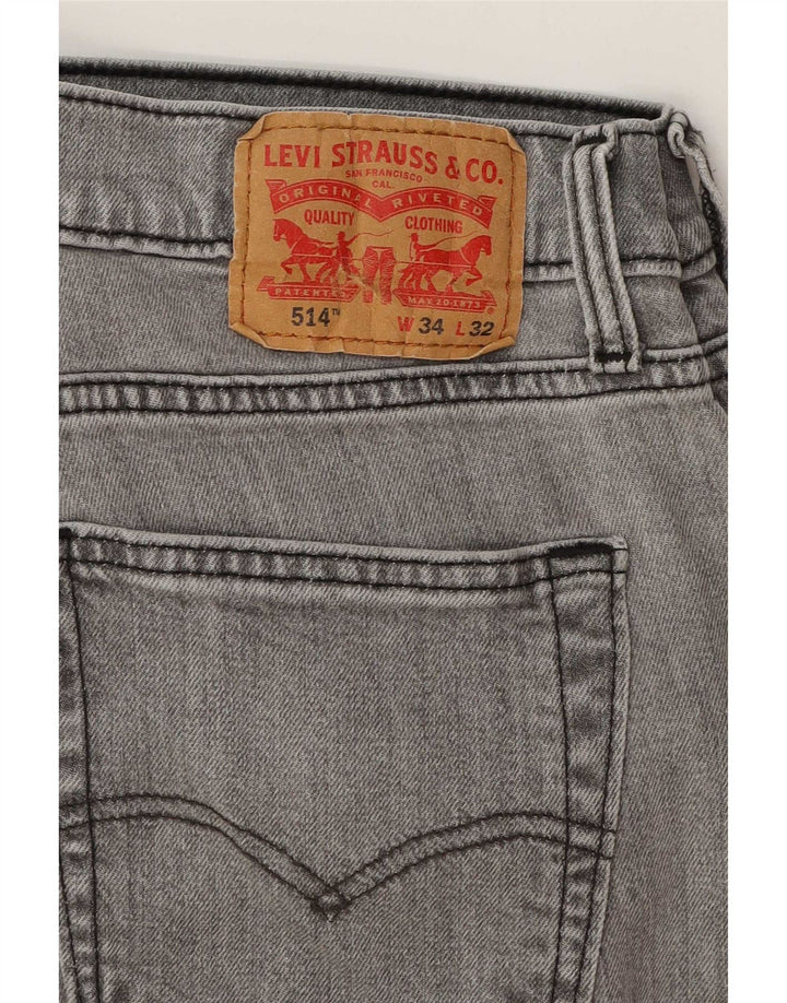 Levi's Uomo 514 Jeans dritti W34 L32 Cotone grigio