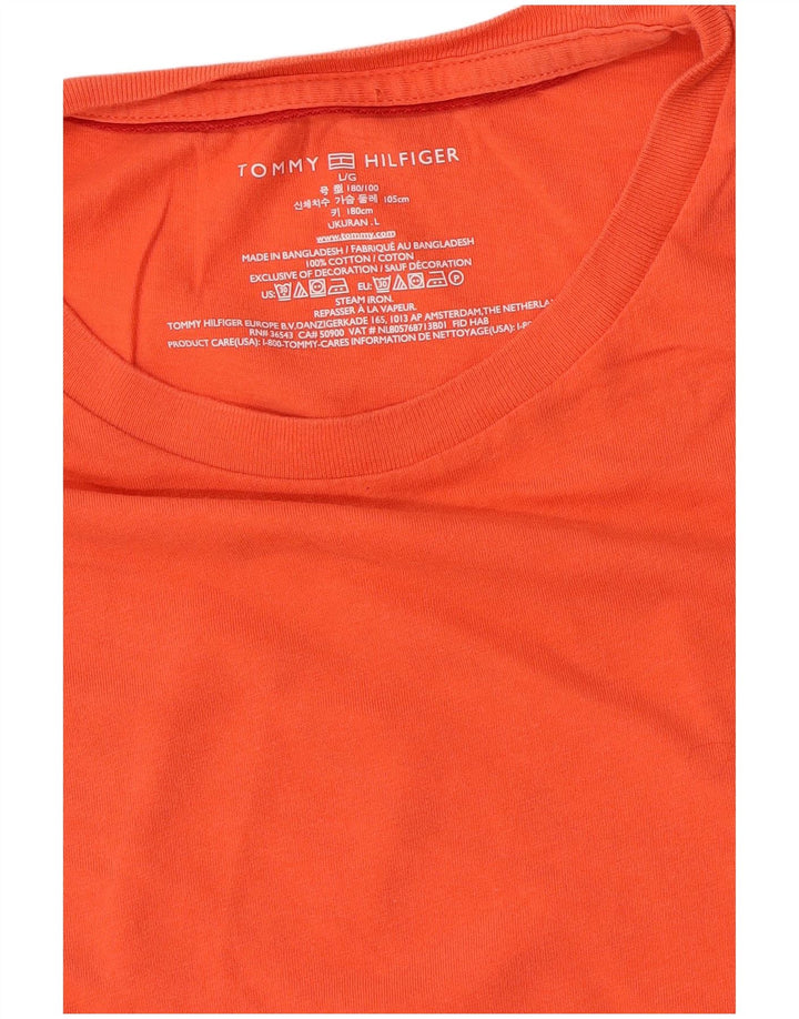T-shirt da uomo Tommy Hilfiger Top Large in cotone arancione