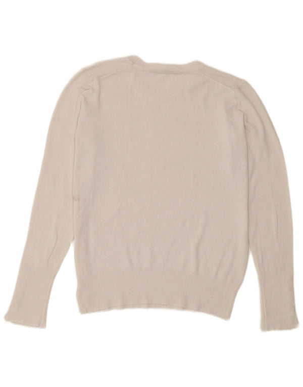 Maglione maglione girocollo da donna Zara UK 14 grande bianco