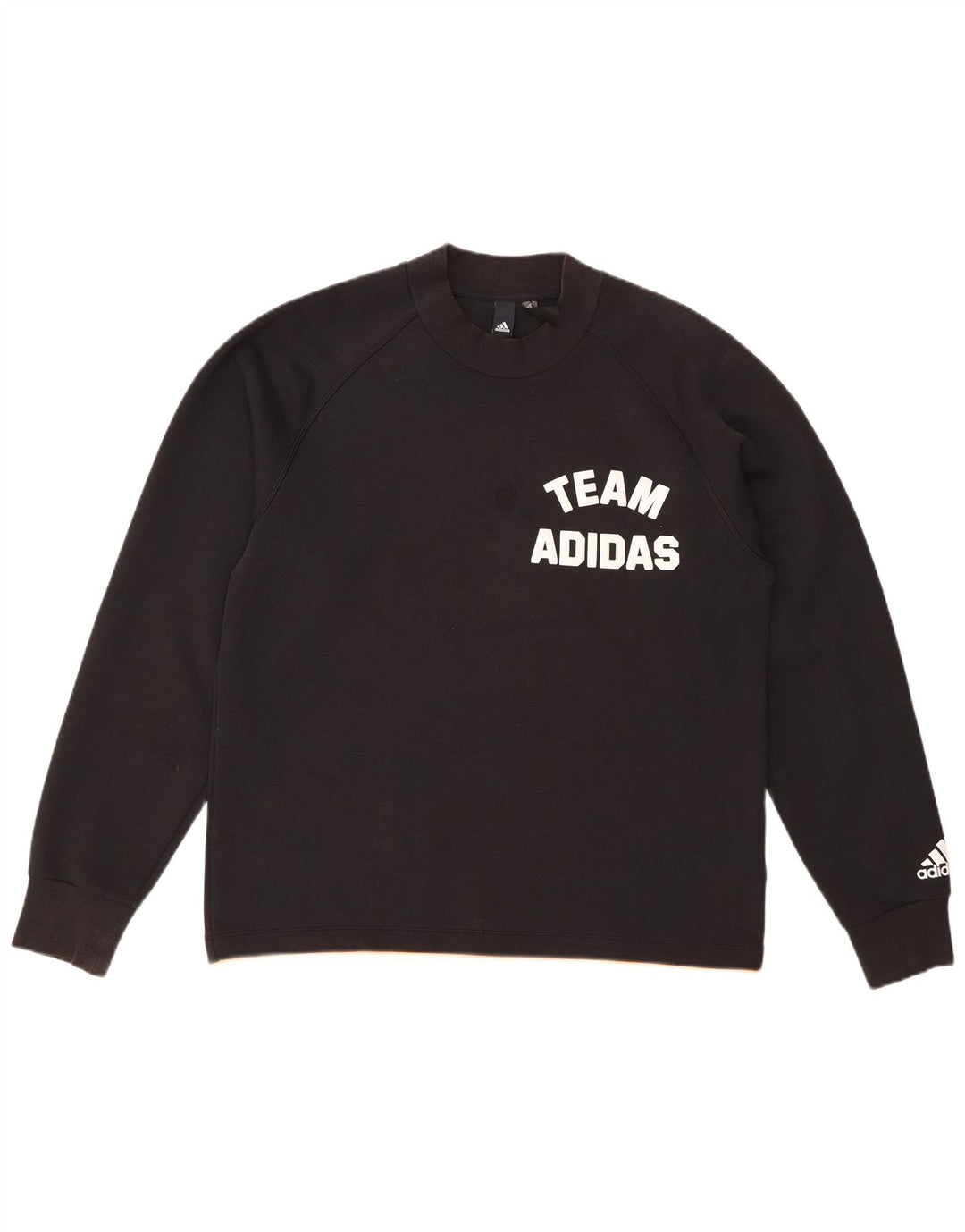 Felpa grafica da uomo ADIDAS, maglione grande, cotone nero