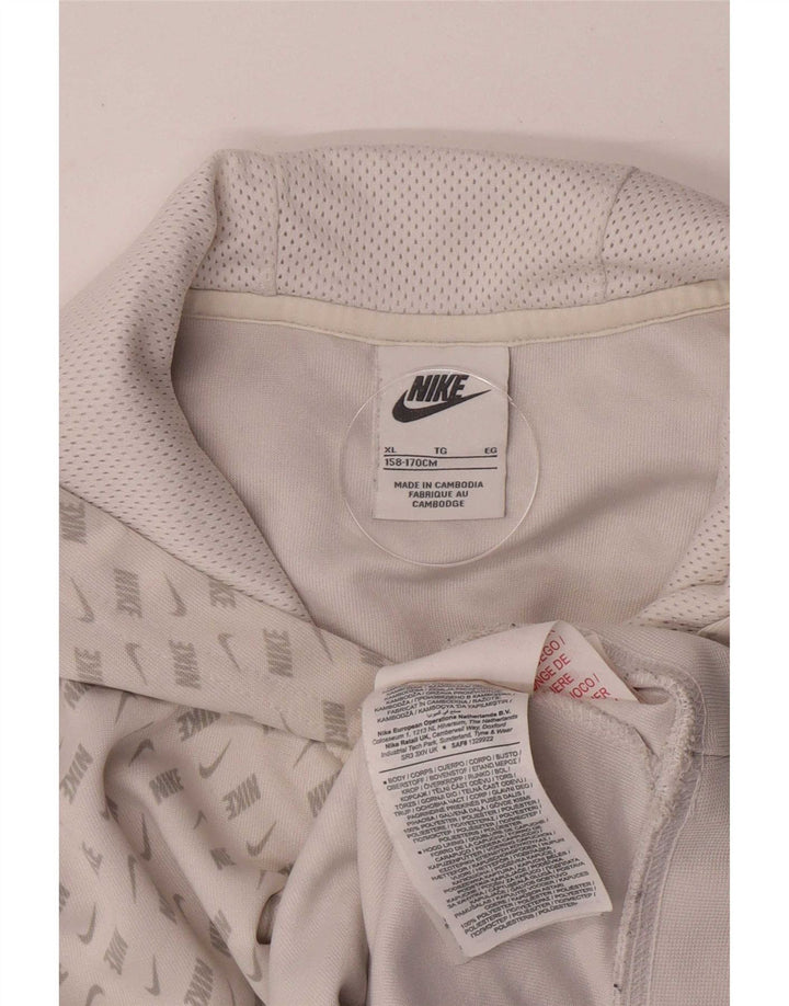 Felpa con cappuccio grafica Nike da ragazzo 13-14 anni XL poliestere bianco