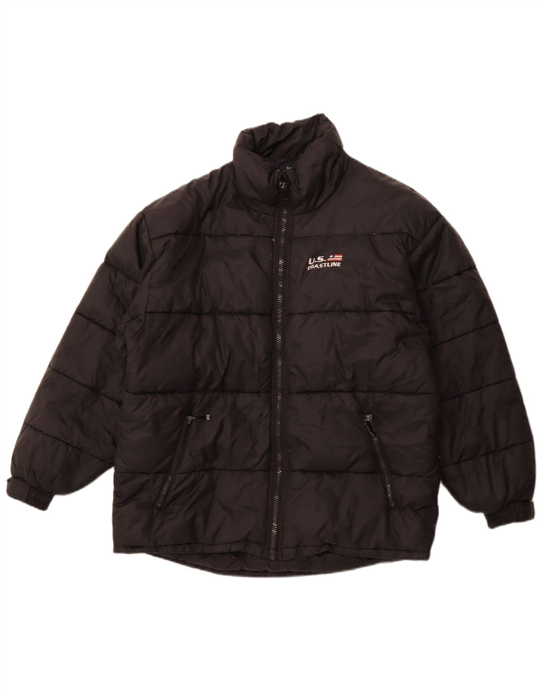 Giacca imbottita da uomo vintage UK 42 XL poliestere nero