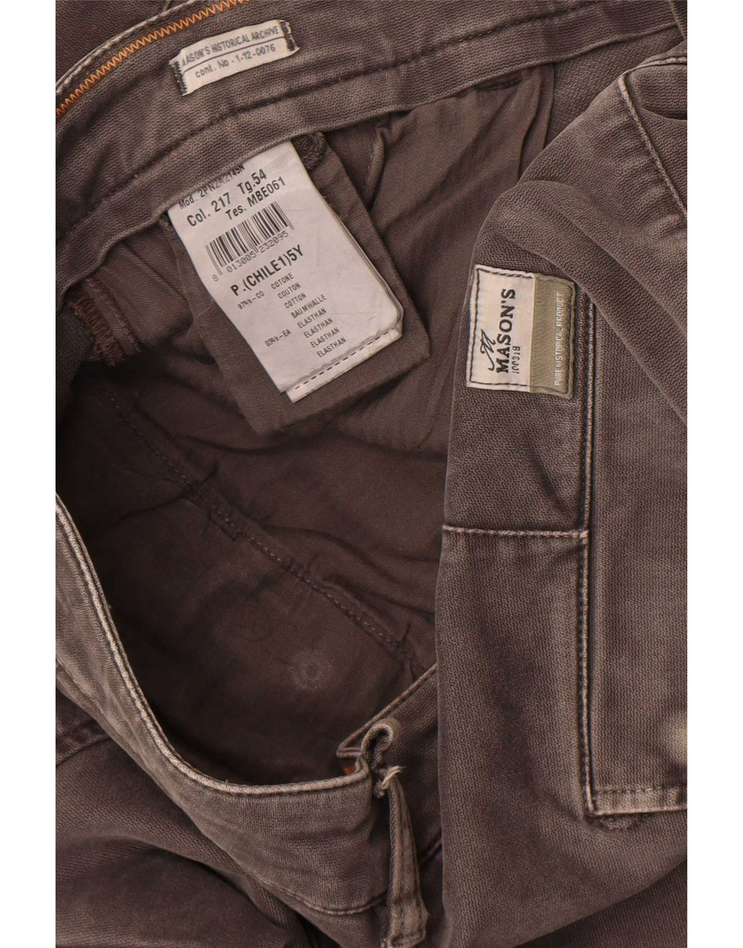 Pantaloni cargo slim fit da uomo Mason's W36 L34 cotone grigio