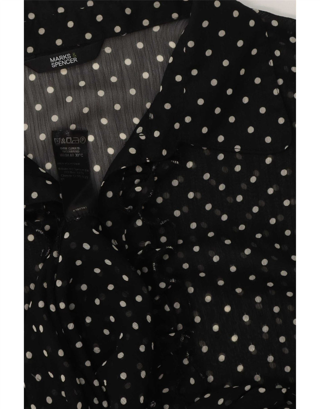 Abito a trapezio trasparente da donna Marks & Spencer UK 14 medio nero maculato